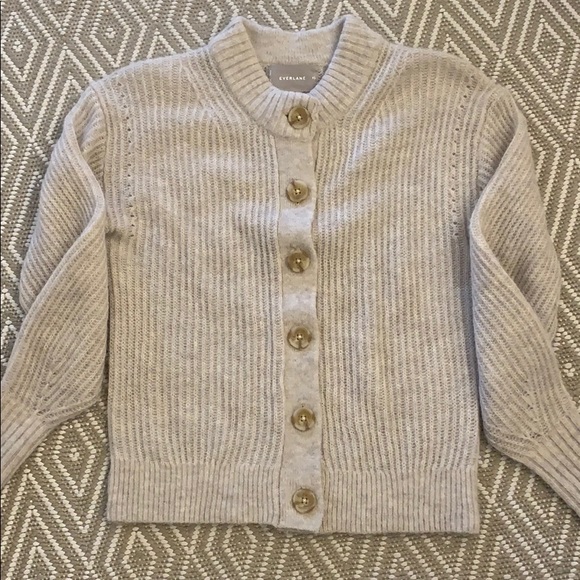 everlane cropped alpaca cardigan